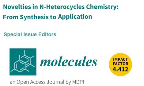 Открыт прием статей в специальный выпуск «Novelties in N-Heterocycles Chemistry: From Synthesis to Application» (Molecules, IF 4.412)