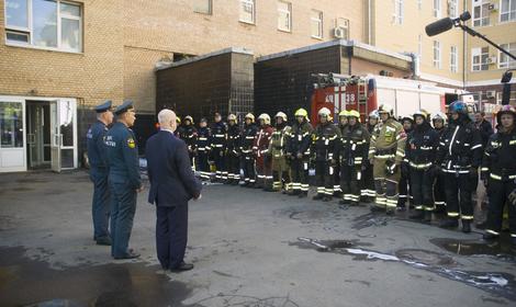 На территории Института органической химии им. Н.Д. Зелинского прошли показательные пожарные учения